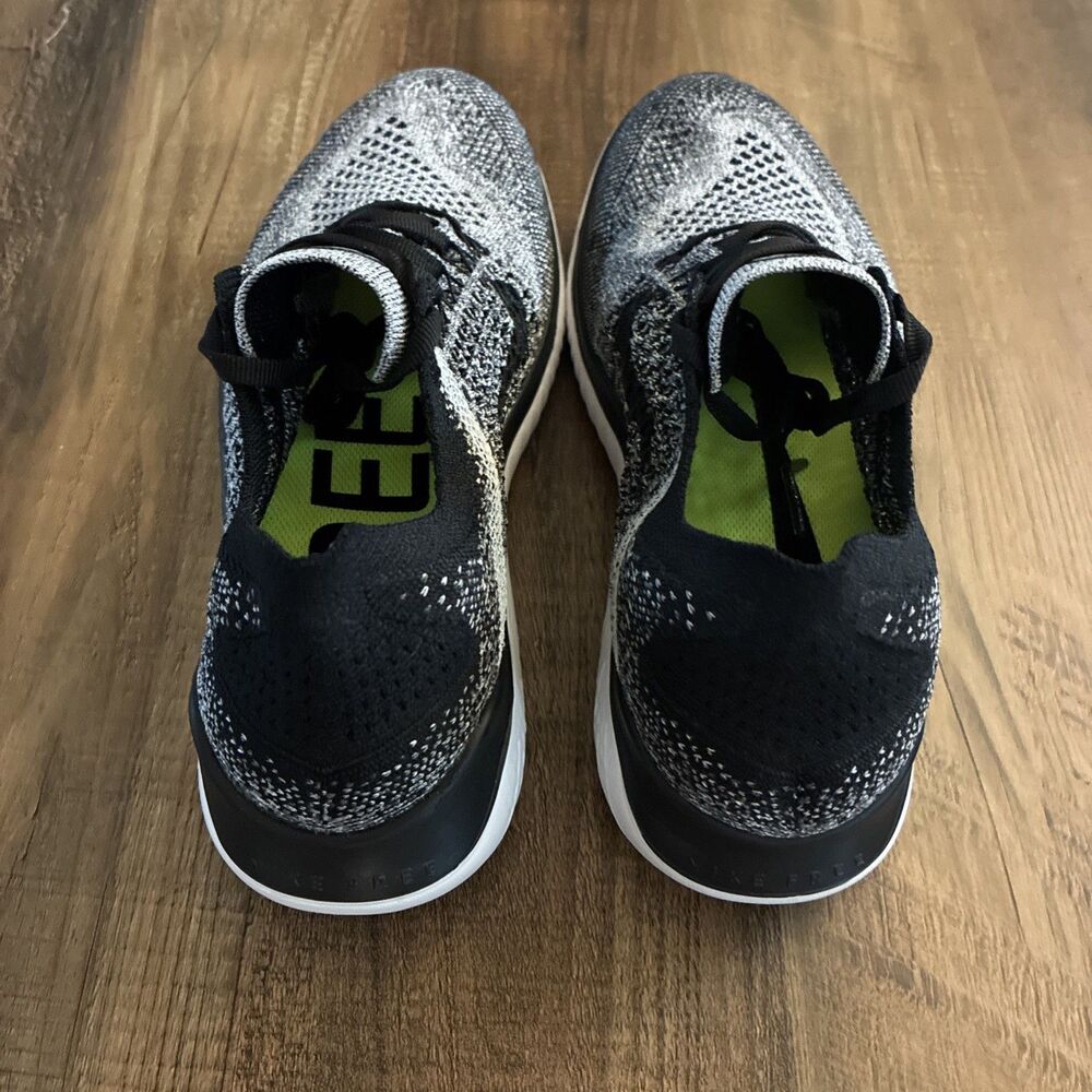 Nike Free RN Flyknit 2018 Running Shoes Women Sz 8 Black White Oreo 942839-101 - Picture 5 of 7